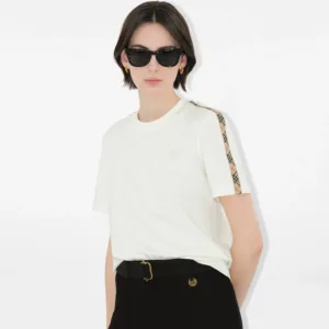 Check Trim Cotton T-shirt