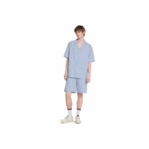 Striped cotton bowling shirt