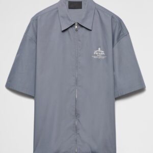 Short-sleeved high-tech cotton shirt